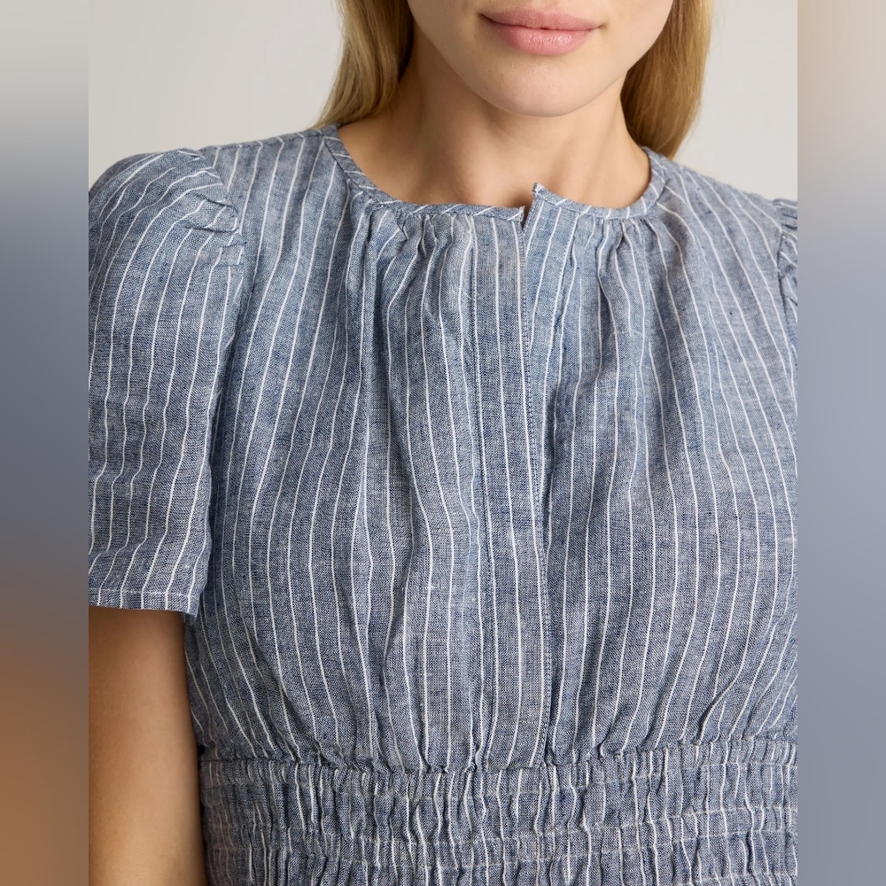 Quince Blue Striped Maxi Dress - Picture 4 of 15
